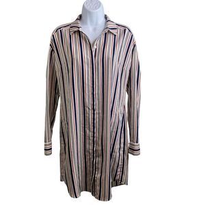 Express Women’s Vertical Striped Classic‎ Career Button-Up Shirt Dress Size S